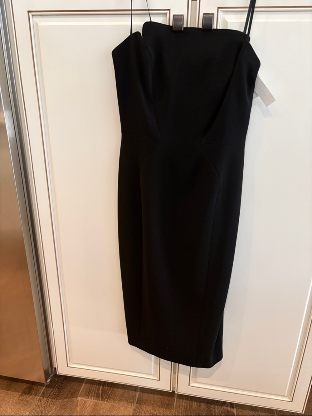 NWT Jill Stuart Black Strapless Midi Dress Size 4